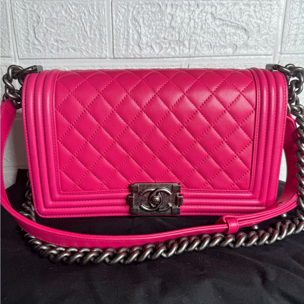 Chanel Pink Quilted Leather Bag
